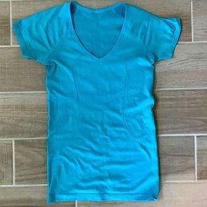 Lululemon run swiftly v neck shirt teal